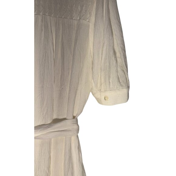 Current Air Short Sleeve Button Down Shirt Mini Dress White Size S NWT - Picture 4 of 9